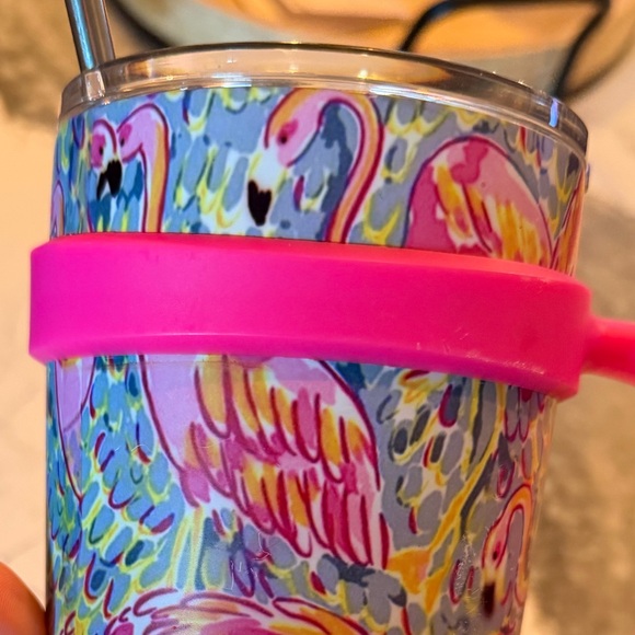 Yeti RARE Colorful Flamingo Tumbler with Pink Handle - Picture 2 of 9